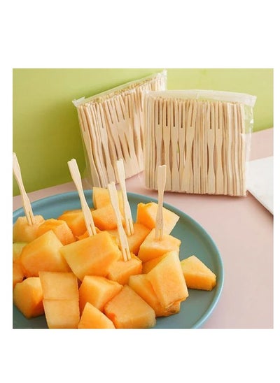 Buy 50 Small Wooden Forks For Fruits And Sweets in Egypt