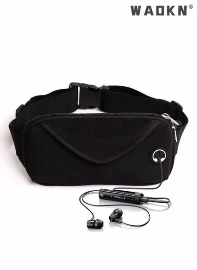 اشتري Running Belt Pack Crossbody Waist Bag Pack , Slim Waist Bag with Phone Holder for Men and Women, Suitable for Walking Hiking Workout Traveling Cycling, Fit for All Cell Phones, Black في الامارات