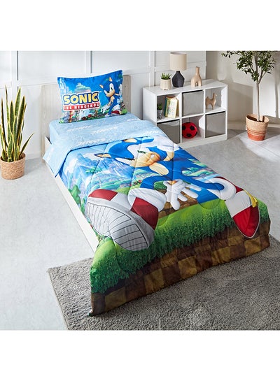 Buy Sonic Hedgehog 2-Piece Single Comforter Set 220 x 135 cm in UAE