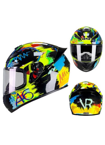 اشتري Full Face Motorbike Helmet Motorcycle Adult Rider Biker Sports Crash Helmet في السعودية