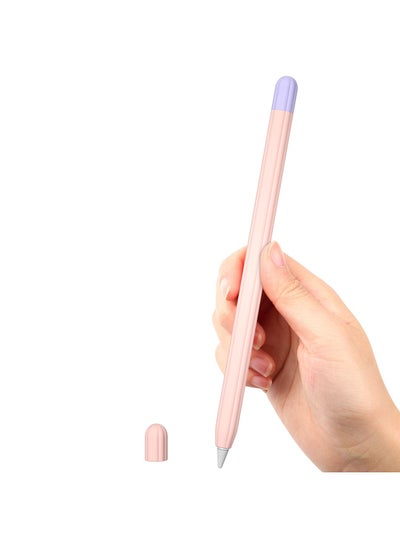 Buy Suitable for Pencil 1st Generation Silicone Protection Case With Charging Cap Ultra-thin and Colorful Pen Case Pink in Saudi Arabia