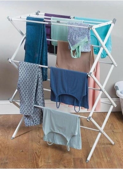 Buy 3-Tier Clothes Drying Rack Portable Foldable Adjustable Clothes rack Air Drying Clothing Sturdy Durable Clothes Dryer, Laundry Drying Stand for Indoor, Outdoor, Balcony in UAE