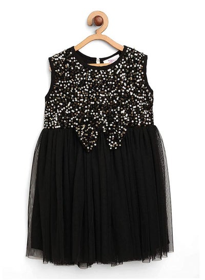 Buy Sequin Detail Mesh Hem Dress in Saudi Arabia