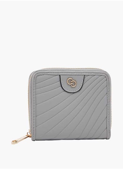 Buy Women Textured Zip-Around Wallet in UAE