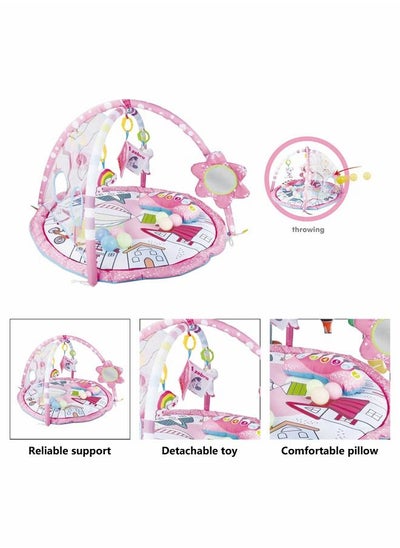 Buy Infant Baby Gym Foldable Fitness Frame Rack With Play Mat Crawl Kids Toys in Saudi Arabia