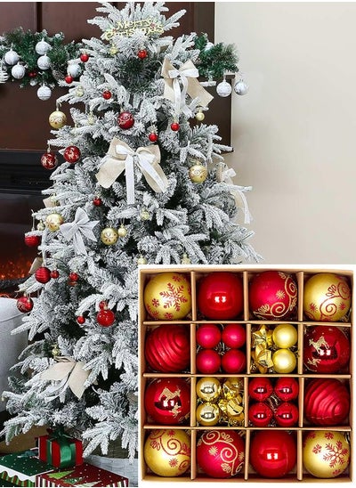 Buy Christmas Ball Ornaments 44pcs Shatterproof Plastic Christmas Tree Decorations with Hanging Loop for Xmas Tree Party Home Decor Christmas Tree Ornaments Set Christmas Tree Decorations in UAE