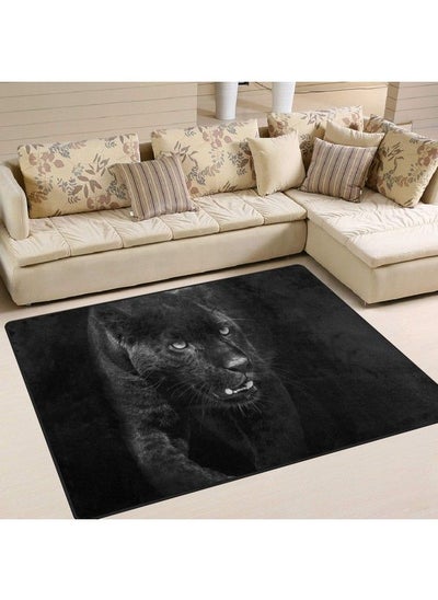 اشتري Black Large Area Rugs 5'3" X 4'Panther In Dark Printedlightweight Non Slip Floor Carpet For Living Room Bedroom Home Deck Patio في الامارات