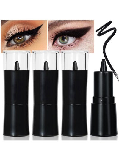 Buy Black Gel Eyeliner Pen Set, 4Pcs Eye Black Eyeshadow Stick Makeup, Matte Waterproof Eye Liner Pencils, Cat Eye Eyeliner Stamp stencils Tool Suitable for novice makeup, beautiful makeup in UAE