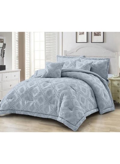 اشتري COMFY 6 PC ALL SEASON COMFORTER SET 220 X 240 CM SILVER GREY في الامارات