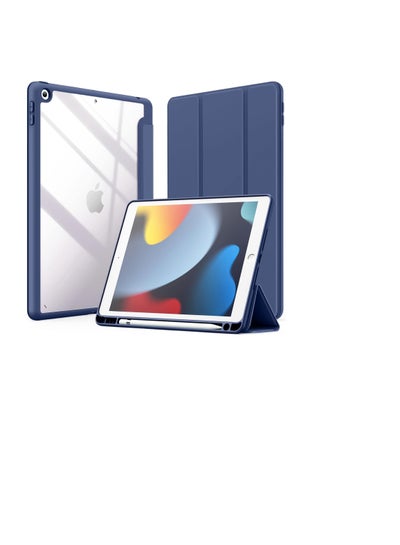 Buy Case for iPad 6th/5th Generation (9.7-inch, 2018/2017), iPad Pro 9.7 Inch Case 2016, iPad Air 2nd/1st,Clear Shockproof Back Cover Built-in Pencil Holder,Auto Sleep/Wake (Navy Blue) in Egypt