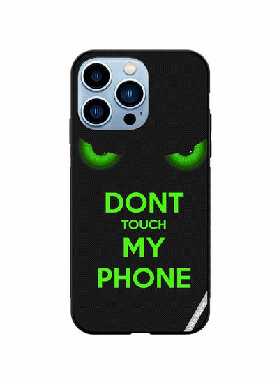 اشتري Protective Case Cover For Apple iPhone 14 Pro Don'T Touch My Phone Green Eyes Design Multicolour في الامارات