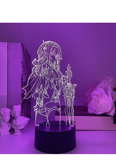 اشتري 3D Night Light 3D Light Game Lamp Illusion Light Nightlight Genshin Impact Figure LED Game Decoration Lights for Decor Atmosphere Bedside Genshin Touch Sensor Lighting Eula في الامارات