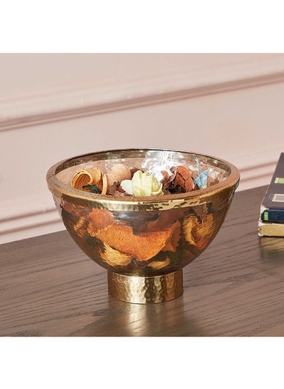 اشتري Tagus Lustre Glass Bowl with Steel Ring 17 x 10 x 17 cm في الامارات