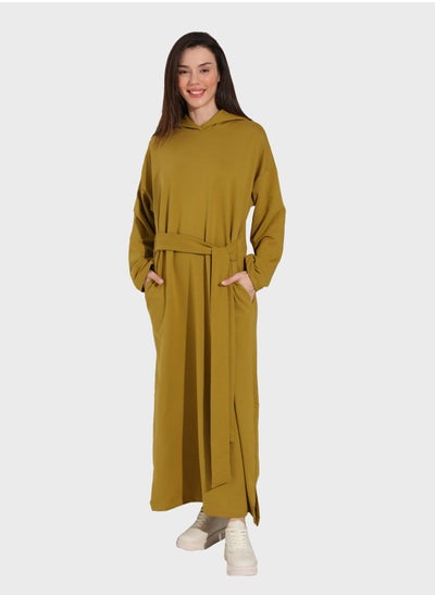 Buy Tie Detail Side Slit Dress in Saudi Arabia