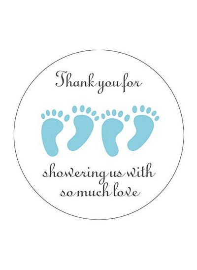 اشتري Blue It'S Twins Thank You For Coming Baby Shower Stickers Two Boys Little Feet Party Favor Stickers 2 Inch 40Pack في السعودية