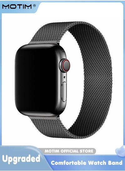 اشتري Compatible with Apple Watch Band 38mm/40mm/41mm iWatch Bands SE Series 8 7 6 5 4 3 2 1 for Women Men, Stainless Steel Magnetic Mesh Loop Metal Strap في الامارات