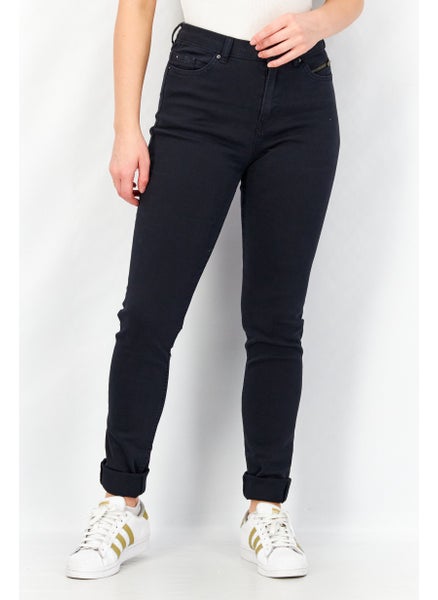 Buy Women Skinny Fit Stretchable Plain Denim Jeans, Dark Grey in Saudi Arabia