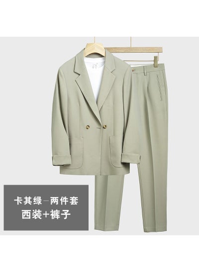 Buy Spring Autumn Korean-style Casual Suit Set for MenGreen Green in Saudi Arabia