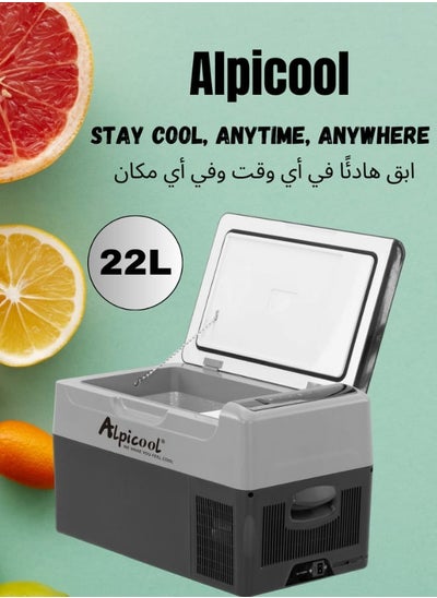 اشتري 22L Car Refrigerator Freezer Ice Box Cooler Auto Refrigerator Compressor BT Controller APP Connected في السعودية