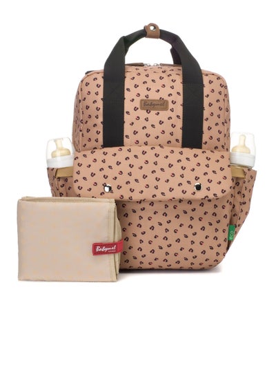 Buy Georgi eco Convertible Diaper Bag - Leopard Caramel in UAE