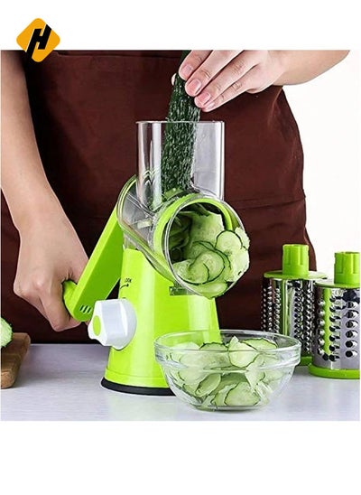 Buy 4 Pcs Vegetable Slicer 3 In 1 Handheld Spiral Rotary Drum Slicer For Vegetable Fruit Cheese Nut in Saudi Arabia