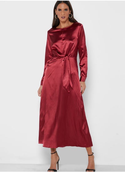 Buy Satin Belted Dress in Saudi Arabia