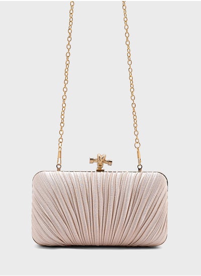 Buy Pleated Clutch Bag With A Sling in UAE