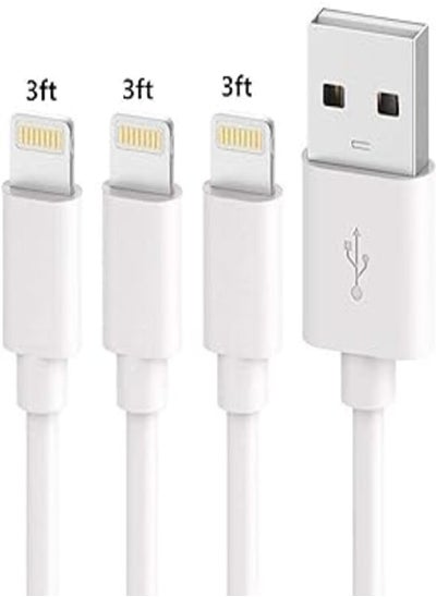 اشتري SHARLLEN iPhone Charger Cable (3 Pack 3FT) Fast USB iPhone Charging Cable Long Cord Compatible iPhone 11/XS/Max/XR/X/8/8 Plus/7/7 Plus/6/6 Plus/6S/6S Plus More (White) في مصر