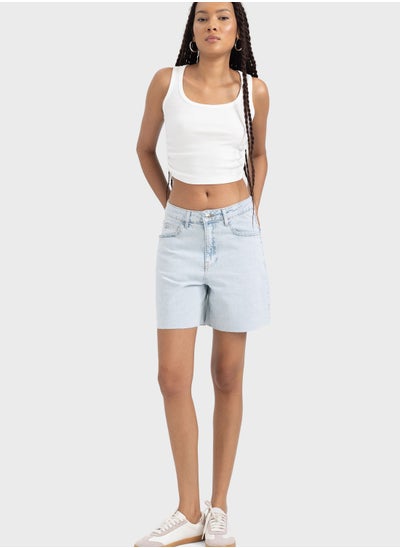 Buy High Waist Denim Short in Saudi Arabia