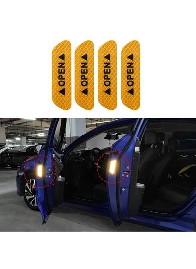 Buy 4 Pieces Car Door Open Reflective Warning Stickers in UAE