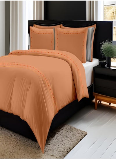 اشتري Luxurious Embroidered 400 Thread Count 100 Percent Cotton Duvet Cover Set of 3 في السعودية