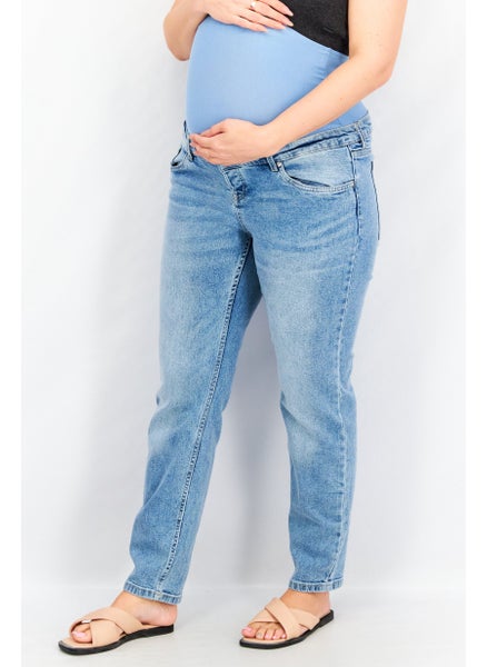 اشتري Maternity Skinny Fit Dark Wash Stretchable Denim Jeans, Blue في الامارات