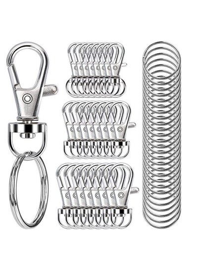 اشتري Swivel Snap Hooks with Key Rings 100 Pcs Metal Hooks Keychain Hooks في السعودية