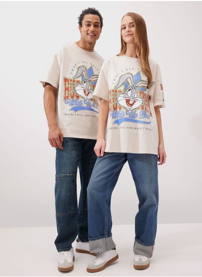 Buy Oversize Fit Looney Tunes Licensed Crew Neck Print in UAE