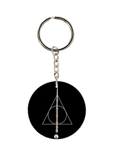 اشتري Double Sided Harry Potter Printed Keychain Black/White في الامارات