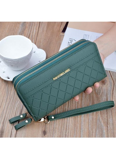 Buy Korean Style New Double Zipper Hand Wallet Women's Wallet Long Fashionable Large Capacity Double Layer Wallet Mobile Phone Small Bag in Saudi Arabia