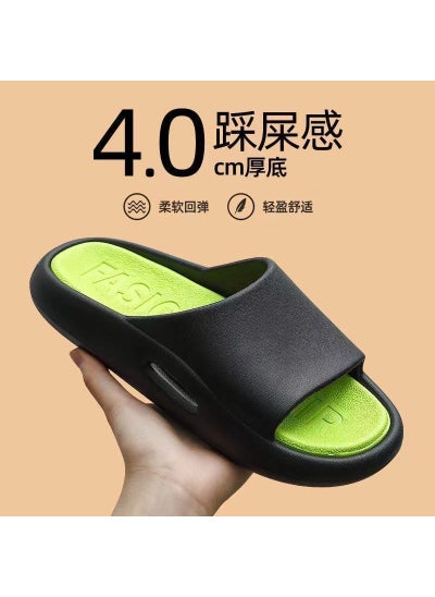 Buy Stomp Slippers Mens Thick Bottom Korean Fashionable Summer Fashion All-match Casual Comfortable Non-slip Home New Mens Slippers905-Black Green [Normal Midsole 905-Black Green [Normal Midsole in UAE