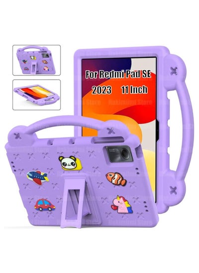 Buy Kids Safe EVA Bear Case Compatible with Xiaomi Redmi Pad SE 11 Inch 2023 Handheld Shockproof Tablet Cover For Redmi Pad SE 11" (Purple) in Saudi Arabia