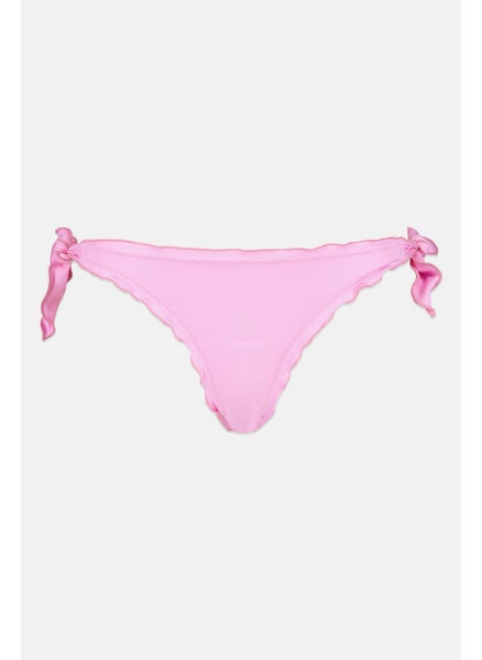 Buy Women Plain Side Tie Bikini Bottom, Pink in UAE