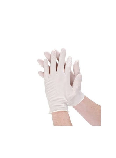 Buy Powder Free Latex Gloves White - Large - pack of 100 pcs in Egypt