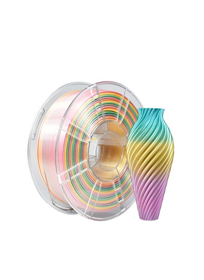 اشتري PLA 3D Printer Filament, 3D Printing PLA Filament 1.75mm Dimensional Accuracy +/- 0.02mm, 1KG Spool (2.2 lbs), 3D Printing Filament Fits for Most FDM 3D Printers (Silk Rainbow) في السعودية