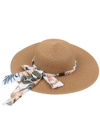 Buy New Hat Children's Fashion Print Ribbon Beach Sunshade in Saudi Arabia