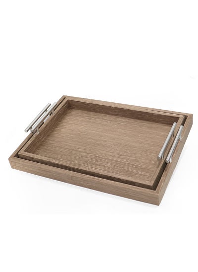 Buy Luxurious royal serving trays set with golden handles. Great addition. in Saudi Arabia