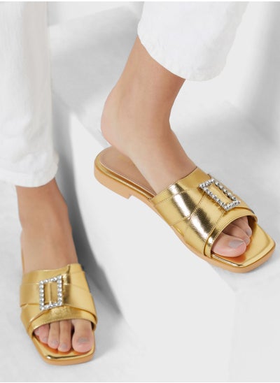 Buy Square Toe Flat Sandal in Saudi Arabia