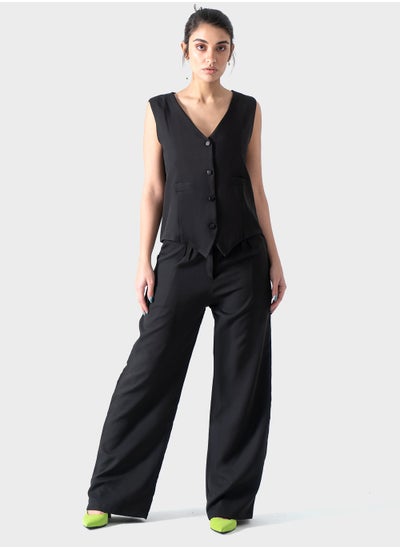 Buy Black Plain Suit, Set Of 2 Pieces in Egypt