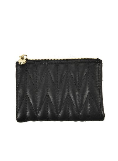 Buy Texted Short Small Wallet Women's European And American Fashion Soft Leather Clutch Bag Multi-card All-match Buckle Card Bag Zipper Coin Purse in Saudi Arabia