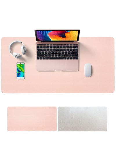 Buy Multifunctional Desk Pad PU Computer Mouse Pad Office Desk Mat Extended Gaming Mouse Pad Non-Slip Waterproof Dual-Side Use Desk Mat Protector 80cm x 40cm Silver/Pink in Saudi Arabia