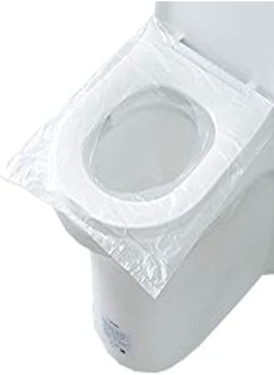 اشتري mollensiuer 50Pcs Disposable Toilet Seat Covers Plastic Travel Waterproof Potty Seat Cover Toilet Seat Pad Mat Cushion for Adults Travel Hotel Hospital Office Sanitary, Clear في مصر