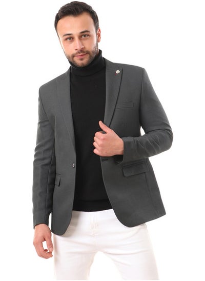 Buy Birdseye Notched Collar Buttoned Blazer in Egypt