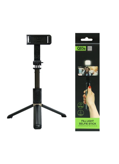 Buy Q03S Fill Light Bluetooth Selfie Stick Tripod Mobile Phone Holder in UAE